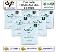 6 x Simple Soap Twin Pack Pure Soap For Sensitive Skin No Artificial Perfume