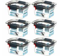 6 x Sistema Brilliance 380ml Food Container Leak Proof/Microwave Safe Lid, Grey