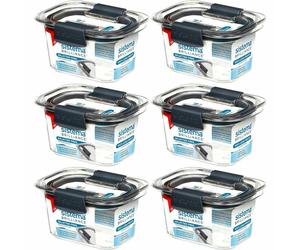 6 x Sistema Brilliance 380ml Food Container Leak Proof/Microwave Safe Lid, Grey