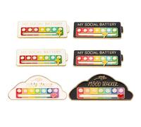 6 x social battery pin, slider social battery badge, funny brooch for social mood, my social battery pin, my slider, funny emotional enamel