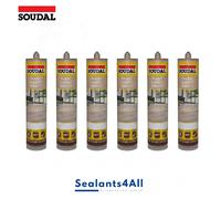 6 x Soudal Parquet Flexible Joint Sealant 290ml, Laminate Sealer, Medium Oak