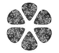 6 x Square Mosaic Printed Guitar Picks for Acoustic Guitars Violin Ukulele Bass