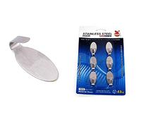 6 x Stainless Steel Mini Self Adhesive Hooks- Sticky Wall Door Hook Robe Tea Towel