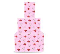 6 x Strawberry Wrapping Paper, Pink Red Fruit Wrapping Paper Cute Sweet Gift Wrap Paper for Birthday Baby Shower Wedding Spring Summer Party