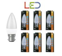 6 X Tcp Candle Led 4.4W Light Bulb Bc Warm White Long Life Quality Lamp 2700K