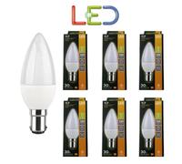 6 X Tcp Candle Led Light Bulb 3.8W Warm White Sbc 2700K 30W Equiv B15 Branded