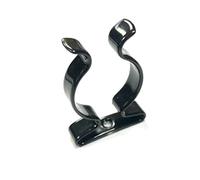 6 x Terry Tool Clips Black Plastic Coated Spring Steel Grips Dia. 38MM