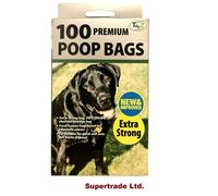 6 X Tidyz Fragranced Poop Bags Doggy Dog Poo Extra Strong Tie Handles - 100 Bags