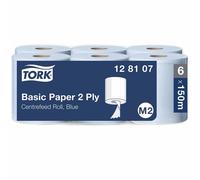 Tork Wiping Paper M2 2 Ply Centrefeed Blue 6 Rolls of 429 Sheets