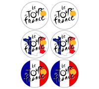 6 x Tour De France Mix Edible Wafer or Icing Cupcake Topper Fun Sports Party Cake Decorations Perfect For Brownies Cookies Muffins & More! (Premium Icing Sheet)