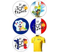 6 x Tour De France Party Pack Edible Wafer or Icing Cupcake Topper Fun Sports Party Cake Decorations Perfect For Brownies Cookies Muffins & More! (Premium Icing Sheet)