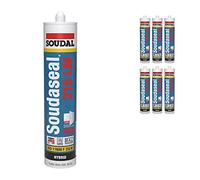 6 x Traffic White Soudal SWS Sealant Hybird Polymer Silicone Low Modulus Airtight Soudaseal