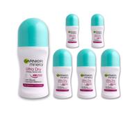 (6 x Ultra Dry) 6 x 50ml Garnier Mineral Women Roll On Anti Perspirant Deodorant (6 Types)