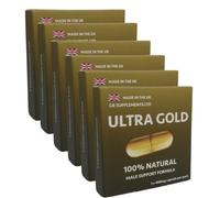 6 x Ultra Gold high Strength Capsules with Delay, 100% Herbal Support Supplement for Men! Male Stamina & Endurance Support, Contains maca, Ginseng & More