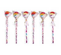 6 x Unicorns Pencils With Novelty Erasers Toppers - Assorted Colours