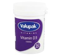 6 x Valupak Vitamin D3 1000iu 60 Tablets