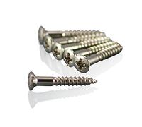 6 x VANSON Chrome Countersunk Bridge Screws for Telecaster/Fixed Bridge Guitars (Chrome)