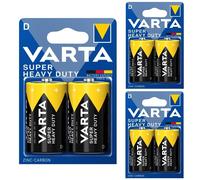 6 x VARTA D Super Heavy Duty Zinc Batteries - LR20 R20 MN1300 UM1 MONO MX1300