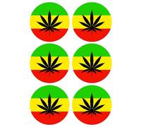 6 x Weed Flag Edible Wafer or Icing Cupcake Topper Fun Stoner Party Cake Decorations Perfect For Brownies Cookies Muffins & More!… (Edible Wafer Card)