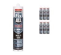 6 x White Soudal Fix All Multi Purpose SMX Sealing Strong Bonding Adhesive Polymer Silicone