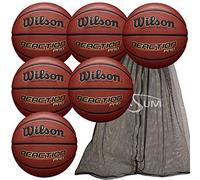 6 x Wilson Reaction Pro Basketballs and a Bag (Reaction Size 7)