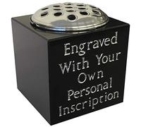 6"x6"x6" Personalised Engraved Black Granite Memorial Vase Grave Pot, Headstone Flower Gravestone Plaque, Cemetery, Stone