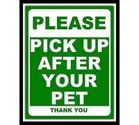 6"x8" Please Pick Up After Your Pet Dog Mess Dirt Poo Metal Plaque Tin Sign