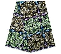 6 Yards African Fabric, African Wax Ankara Print for Dressmaking, Sewing, Quilts, Patchwork DIY, Polycotton Fabric for Craft Projects Material, 45" Inch Wide, (5.4m Long x 1.2m Wide)