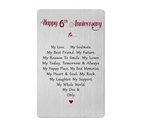 6 Year Anniversary Card for Men Women Him Her Iron- 6th Six Wedding Anniversary Keepsake Gift for Husband Wife