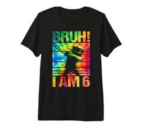 6 Year Birthday Tie Dye Dabbing Boy Bruh Its My 6th Birthday Premium T-Shirt