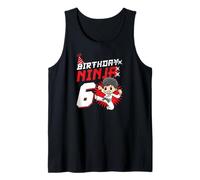 6 Year Old Birthday Ninja Martial Art and Karate Theme Tank Top
