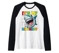 6 Year Old Kids Shark Birthday Gifting Ideas 6th Six Year Raglan Baseball Tee