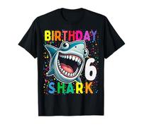6 Year Old Kids Shark Birthday Gifting Ideas 6th Six Year T-Shirt