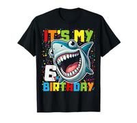 6 Year Old Kids Shark Birthday Gifting Ideas 6th Six Year T-Shirt