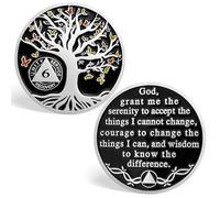 6 Year Sobriety Coin, Butterfly Tree of Life AA Medallions Serenity Prayer Sobriety Chips - AA Coins Anniversary Recovery Chips Sober Tokens for Alcoholics Anonymous Recovery Sober Gifts