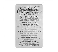 6 Year Sobriety Gifts for Men Women - Sober 6 Years And Still Counting Wallet Card - 6 Yr NA AA Addiction Recovery Sober Anniversary Presents