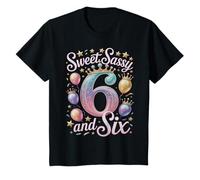 6 Years I Am 6 Sweet Sassy and Six Girl Outfit 6th Birthday T-Shirt