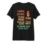6 Years Married Funny 6th Wedding Anniversary Premium T-Shirt