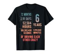 6 Years Married Funny 6th Wedding Anniversary T-Shirt