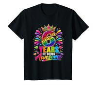 6 Years of Being Awesome 6th Birthday Girl Leopard Crown T-Shirt