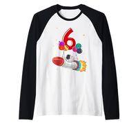 6 Years Old Astronaut 6th Birthday Space Rocket Boy Raglan Baseball Tee
