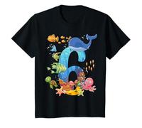 6 Years Old Sea Fish Ocean Animal 6th Birthday Boy Girl T-Shirt