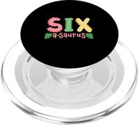 6 Years Old Six Saurus Kids Dinosaur 6th Birthday Family PopSockets PopGrip for MagSafe