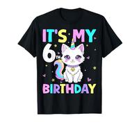 6 Years Old Unicorn Cat It's My 6th Birthday T-Shirt