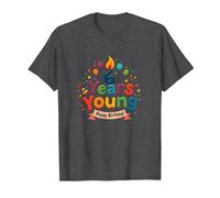 6 Years Young Happy Birthday Celebration for Kids T-Shirt, Men, Dark Heather Grey, 4XL