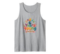 6 Years Young Happy Birthday Celebration for Kids Tank Top, Men, Heather Grey, XL