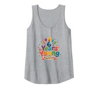 6 Years Young Happy Birthday Celebration for Kids Tank Top, Women, Heather Grey, S
