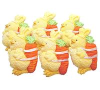 6 Yellow Baby Chicks Handmade Easter Cake Cupcake Decorations