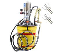 60:1 Air-Operated Grease Delivery Pump - Pneumatic Operated Grease Pump with 2 Coupler 0.85L/Min Portable 5 Gallon Bucket High Pressure Grease Filler Pump 11 1-/8"" Follower Plate
