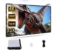 60-133 inch 16:9 HD Foldable Projector Screen, Anti-Crease Portable Projection Movies Screen for Home Cinema Theater School Office Presentation Outdoor Indoor(120in)